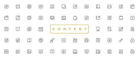 content simple concept icons set. Contains such icons as vector image, media, video, social content and more, can be used for web, logo, UI or UX