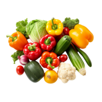 AI generated Mix of different vegetable png isolated on transparent background