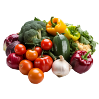 AI generated Mix of different vegetable png isolated on transparent background