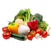 AI generated Mix of different vegetable png isolated on transparent background