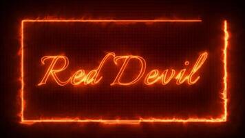 Red devit text effect green screen background video