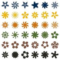 Flower icon set. Botanical Vector