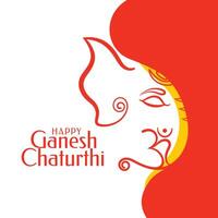 happy ganesh chaturthi festival stylish card design vector