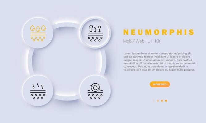 Skin protection line icon. Nourishes, hydrates, soothes, rejuvenates, and fortifies the skin barrier. Neomorphism style. Vector line icon for business and advertising
