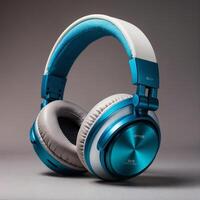 AI generated Headphones with gradient background photo