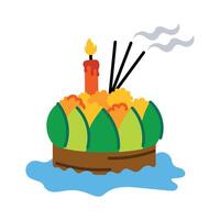 Trendy Loy Krathong vector