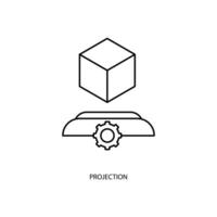 projection concept line icon. Simple element illustration.projection concept outline symbol design. vector