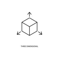 three dimensional concept line icon. Simple element illustration. three dimensional concept outline symbol design. vector