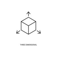 three dimensional concept line icon. Simple element illustration. three dimensional concept outline symbol design. vector