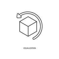 visualization concept line icon. Simple element illustration.visualization concept outline symbol design. vector