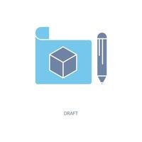 draft concept line icon. Simple element illustration.draft concept outline symbol design. vector