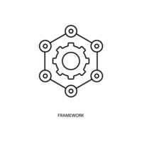 framework concept line icon. Simple element illustration.framework concept outline symbol design. vector