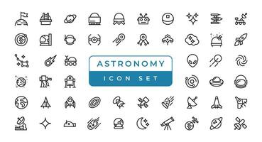 space and planet Vector Line Icons, thin line style.Contains such Icons as space, planet, alien, solar, astronaut, technology, space travels, stars, exploration And Other Elements