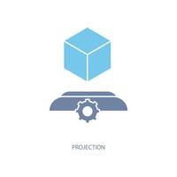 projection concept line icon. Simple element illustration.projection concept outline symbol design. vector