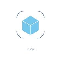 3d scan concept line icon. Simple element illustration. 3d scan concept outline symbol design. vector