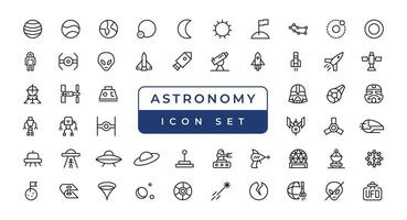 space and planet Vector Line Icons, thin line style.Contains such Icons as space, planet, alien, solar, astronaut, technology, space travels, stars, exploration And Other Elements
