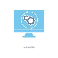 automated concept line icon. Simple element illustration.automated concept outline symbol design. vector