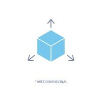 three dimensional concept line icon. Simple element illustration. three dimensional concept outline symbol design. vector