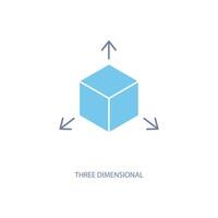 three dimensional concept line icon. Simple element illustration. three dimensional concept outline symbol design. vector