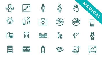 Medecine and Health flat icons. Collection health care medical sign icons.Medical Vector Icons Set.