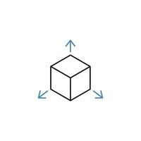 three dimensional concept line icon. Simple element illustration. three dimensional concept outline symbol design. vector