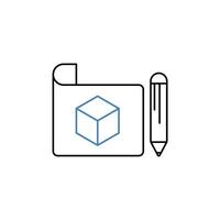 draft concept line icon. Simple element illustration.draft concept outline symbol design. vector