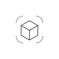3d scan concept line icon. Simple element illustration. 3d scan concept outline symbol design. vector