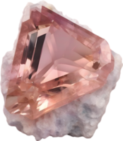 AI generated Morganite stone, colorful gemstone clipart. png