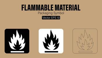 inflamable material embalaje símbolo vector