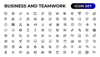 Business and Teamwork line icons set.Money, investment, teamwork, meeting, partnership, meeting, work success.Outline icon . vector
