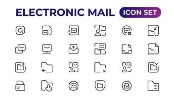 Mail icon set. email icon vector. E-mail icon.Outline icon collection. vector