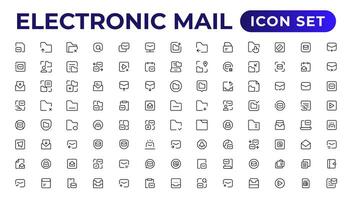 Mail icon set. email icon vector. E-mail icon.Outline icon collection. vector