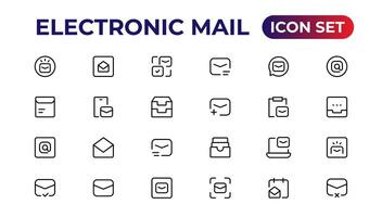 Mail icon set. email icon vector. E-mail icon.Outline icon collection. vector