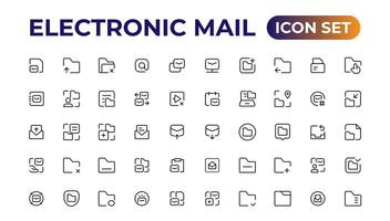 Mail icon set. email icon vector. E-mail icon.Outline icon collection. vector