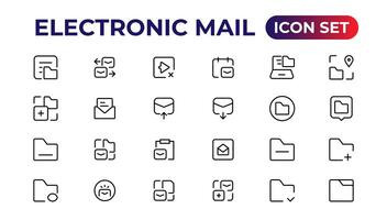 Mail icon set. email icon vector. E-mail icon.Outline icon collection. vector