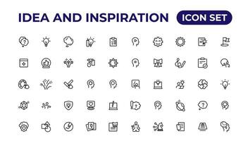 Idea and inspiration outline icons collection.Outline icon. vector