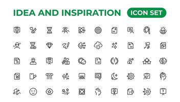 Idea and inspiration outline icons collection.Outline icon. vector