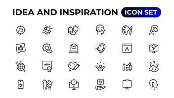 Idea and inspiration outline icons collection.Outline icon. vector