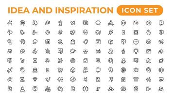 Idea and inspiration outline icons collection.Outline icon. vector