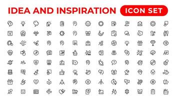 Idea and inspiration outline icons collection.Outline icon. vector