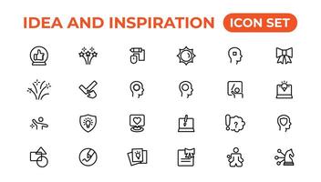 Idea and inspiration outline icons collection.Outline icon. vector