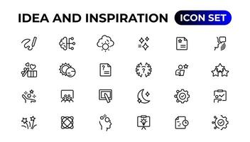 Idea and inspiration outline icons collection.Outline icon. vector