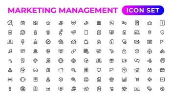 Marketing icons set. Content, search, ecommerce, seo, electronic devices, internet, analysis.Outline icon.Outline icon. vector