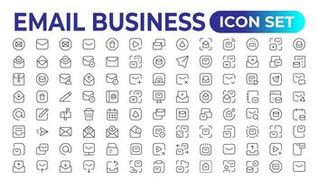 Email icons Pixel perfect. Send, message, internet Set of thin line web icon set, simple outline icons collection, Pixel Perfect icons, Simple vector illustration.