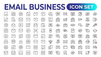 Email icons Pixel perfect. Send, message, internet Set of thin line web icon set, simple outline icons collection, Pixel Perfect icons, Simple vector illustration.