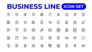 Business line icons set.Money, investment, teamwork, meeting, partnership, meeting, work success.Outline icon . vector