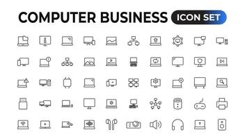 Computer icons Pixel perfect. Network, media, setup,Set of thin line web icon set, simple outline icons collection, Pixel Perfect icons, Simple vector illustration.