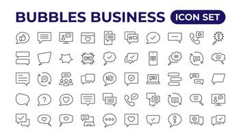 Speech bubbles icon set.Bubbles Business icon.Outline icon collection. vector