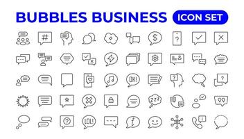 Speech bubbles icon set.Bubbles Business icon.Outline icon collection. vector