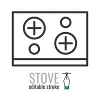 Electric stove top view line icon. Cooktop surface symbol.Domestic equipment pictogram.Electric hob sign. Vector graphics illustration EPS 10. Editable stroke